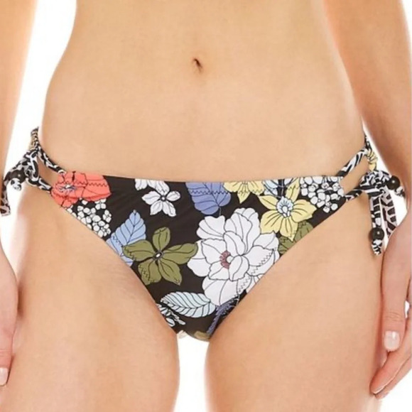Jessica Simpson Tropical Punch Side-Tie Hipster Bikini Bottoms size Large NWT - Picture 1 of 7